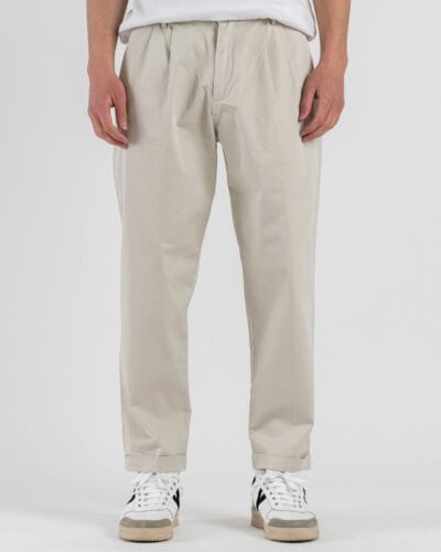 TELAMIRA Pantalone carrot fit in cotone con pences BTP064 Beige