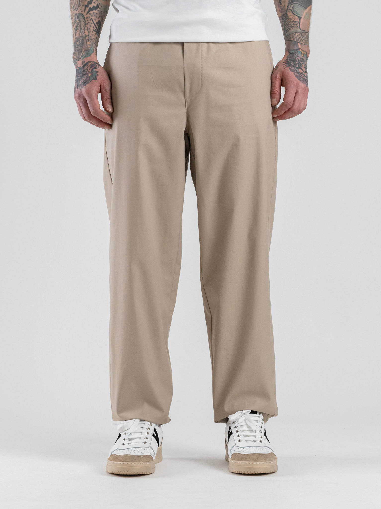 TELAMIRA Pantalone loose fit con coulisse TE/2612 Beige