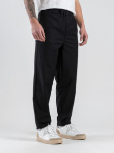 TELAMIRA Pantalone loose fit con coulisse TE2612 Nero (3)
