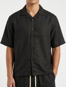 Coordinato boxy fit con camicia mm + bermuda con coulisse in vita 815241 Black (3)