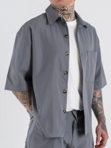 Coordinato con Camicia over a MM + Pantalone baggy 3420 Grigio Asfalto (4)