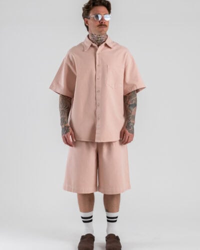 Coordinato over con Camicia M/M+Jorts con coulisse L815500 Pink