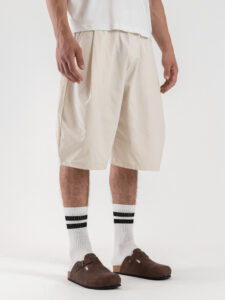 Coordinato over smanicato con bermuda baggy e coulisse in vita REG08 Beige (11)