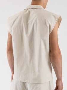 Coordinato over smanicato con bermuda baggy e coulisse in vita REG08 Beige (8)