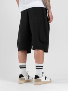 Coordinato over smanicato con bermuda baggy e coulisse in vita REG08 Black (10)