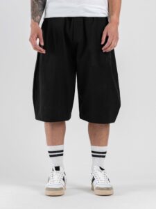 Coordinato over smanicato con bermuda baggy e coulisse in vita REG08 Black (6)