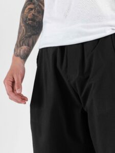 Coordinato over smanicato con bermuda baggy e coulisse in vita REG08 Black (9)