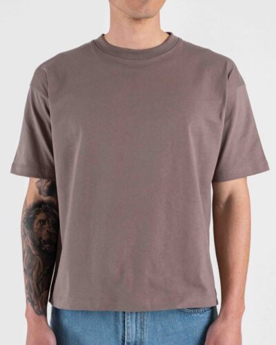 ESTASI T-shirt in cotone croppata LUNA Tortora