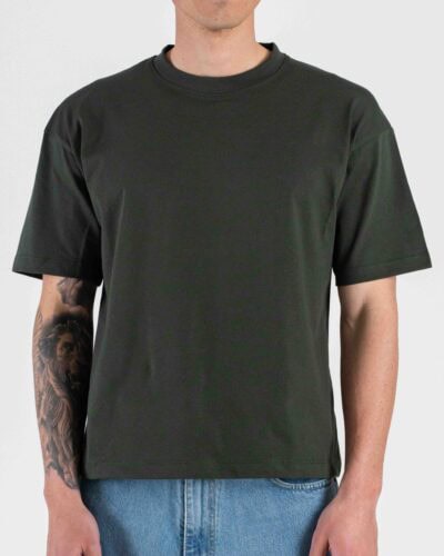 ESTASI T-shirt in cotone croppata LUNA Verde Militare