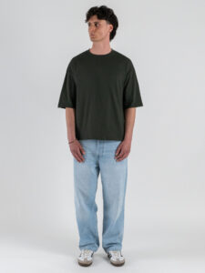 ESTASI T-shirt regular box fit TERRA Salvia (1)