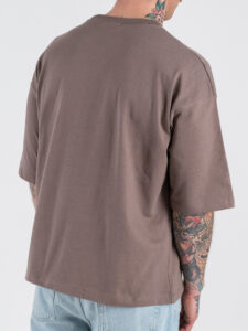 ESTASI T-shirt regular box fit TERRA Tortora (5)