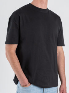 ESTASI T-shirt regular in cotone con spalla scesa SOLE Piombo (4)