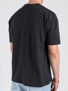 ESTASI T-shirt regular in cotone con spalla scesa SOLE Piombo (5)