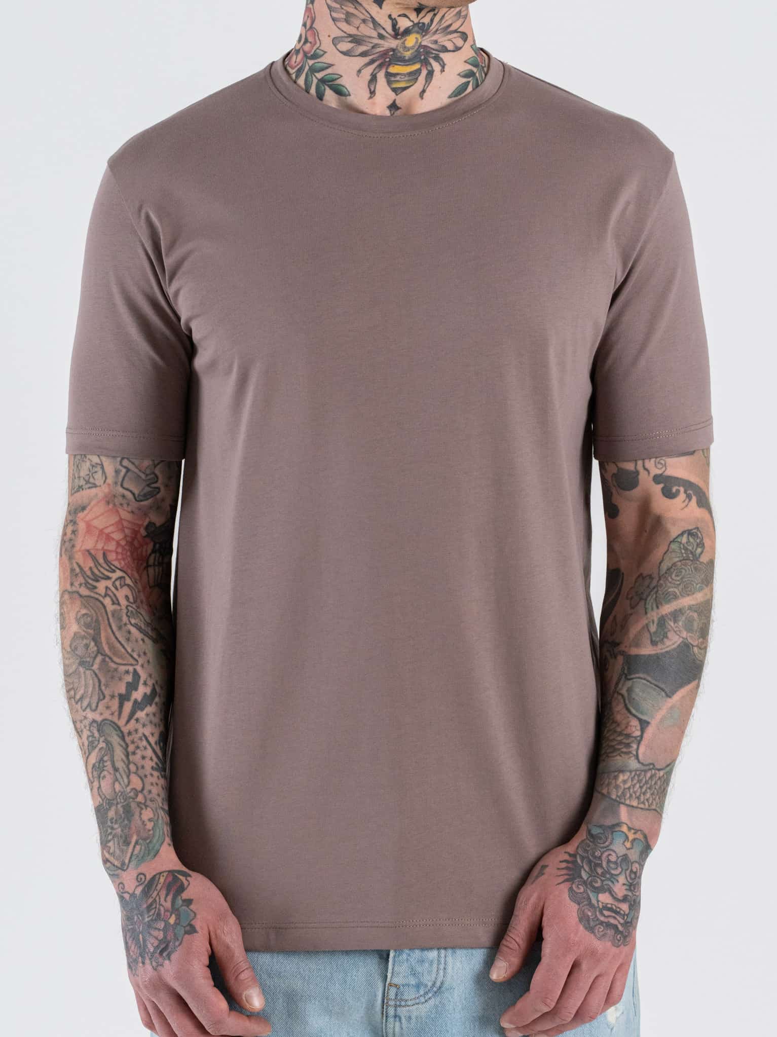 ESTASI T-shirt regular stretch in cotone MARTE Tortora