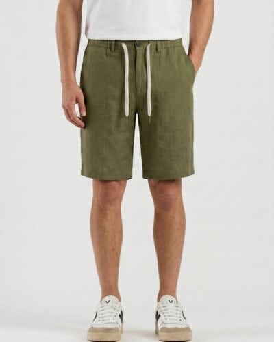 GIANNI LUPO Bermuda basico in lino con bottone GL5039BD Military