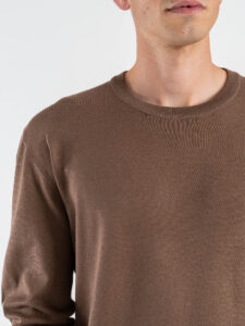 GIANNI LUPO Maglia girocollo leggera in viscosa GL512S Tabacco (3)