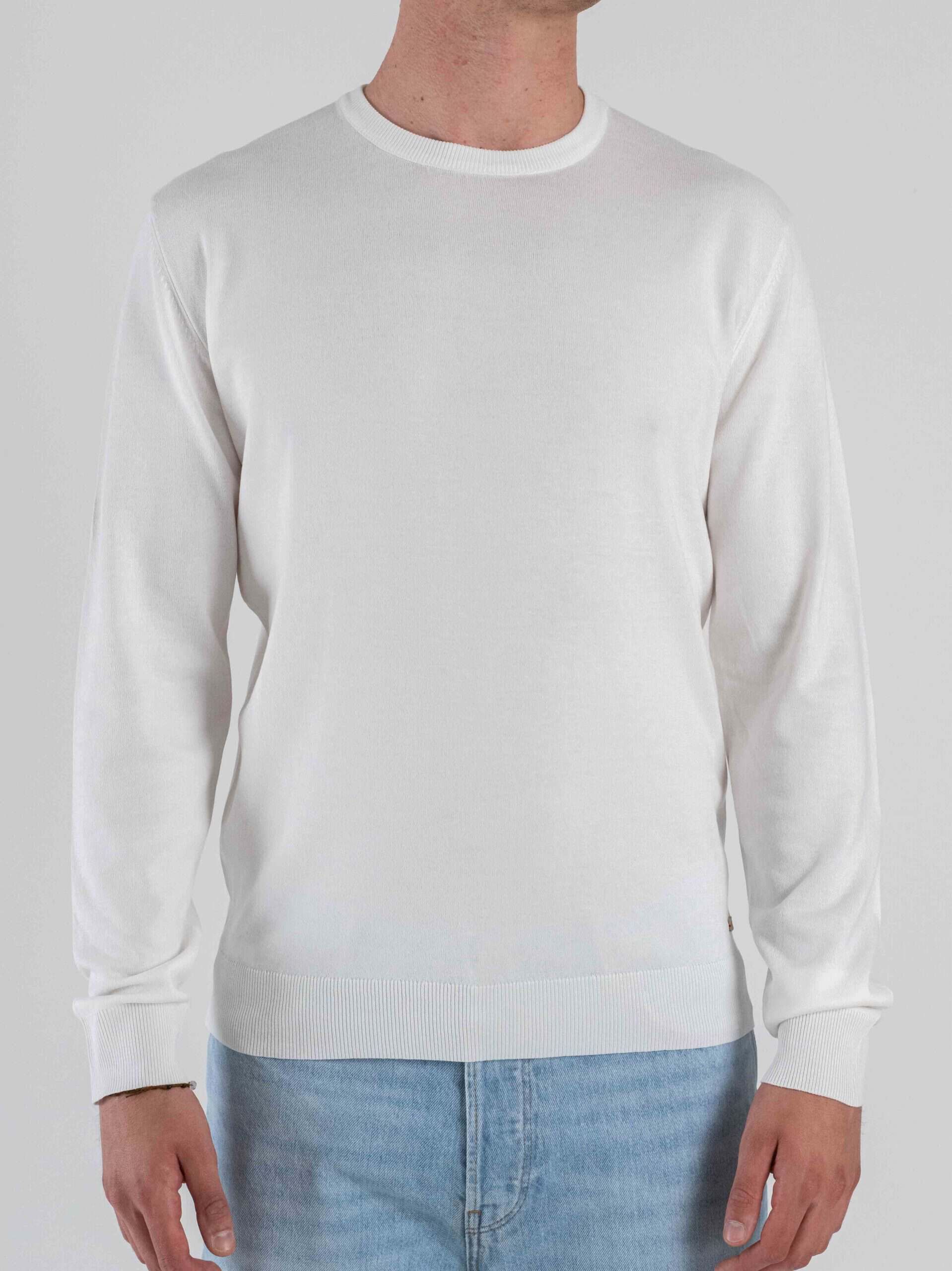 GIANNI LUPO Maglia girocollo leggera in viscosa GL512S White