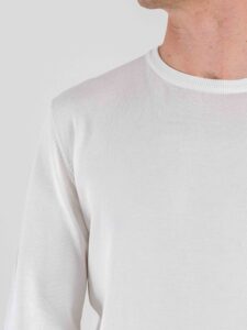 GIANNI LUPO Maglia girocollo leggera in viscosa GL512S White (3)
