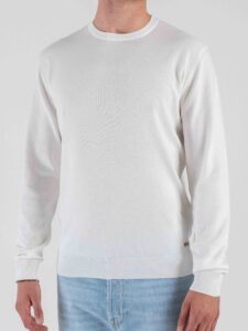 GIANNI LUPO Maglia girocollo leggera in viscosa GL512S White (4)