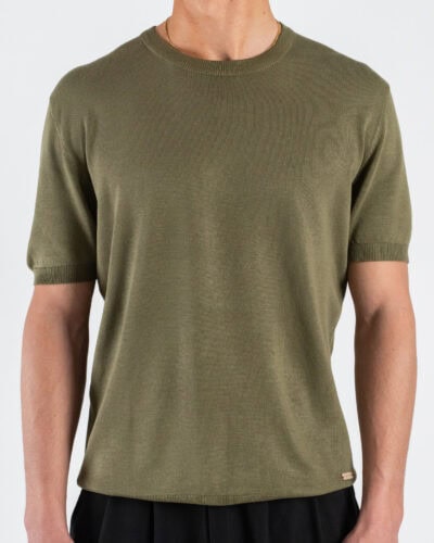 GIANNI LUPO Maglia girocollo regular in viscosa GL510S Military