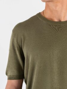 GIANNI LUPO Maglia girocollo regular in viscosa GL510S Military (3)