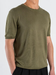 GIANNI LUPO Maglia girocollo regular in viscosa GL510S Military (4)