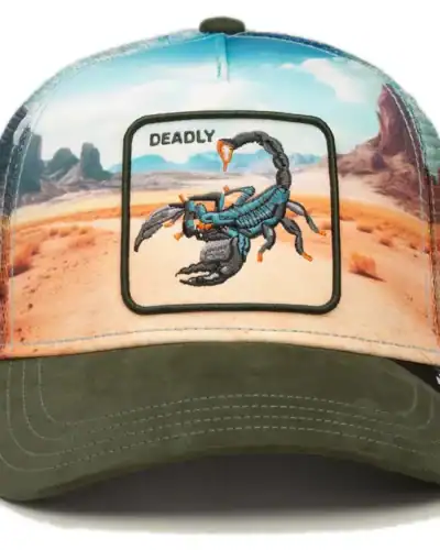 GOORIN BROS Cappellino colorato con visiera verde e con patch stampa scorpione DEADLY