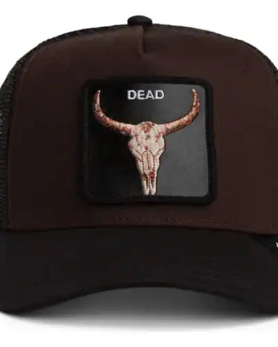 GOORIN BROS Cappellino moro con visiera nera patch nera stampa bufalo DEAD