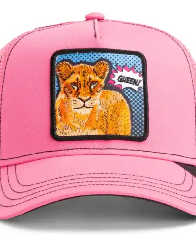 GOORIN BROS Cappellino rosa con patch in tessuto con stampa leonessa QUEEN