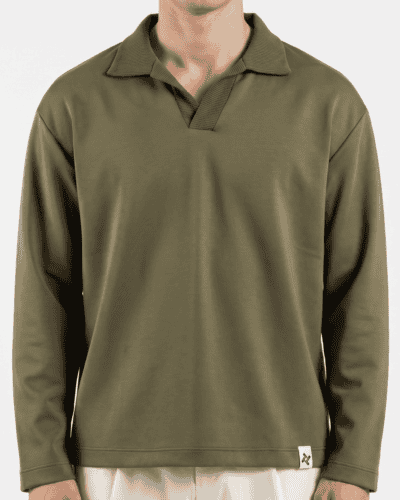 IMPERIAL Polo over in felpa con colletto a costine FH39LDI Verde MIlitare