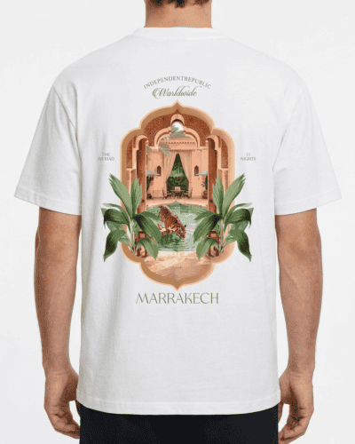 INDEPENDENT REPUBLIC T-shirt boxy fit con stampa MARRAKECH Bianca
