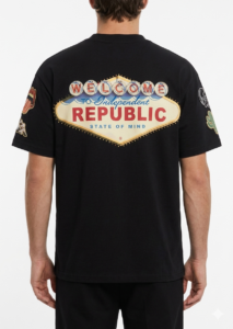 INDEPENDENT REPUBLIC T-shirt boxy fit con stampa STATE OF MIND Black 2