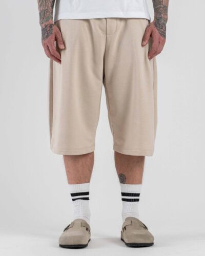Jorts baggy in felpa con coulisse B2613 Beige