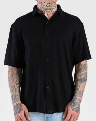 NUSA Camicia over MM in jersey BAMBOO Black
