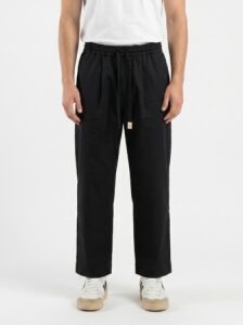 NUSA Pantalone relax con pences e coulisse in vita Black (3)