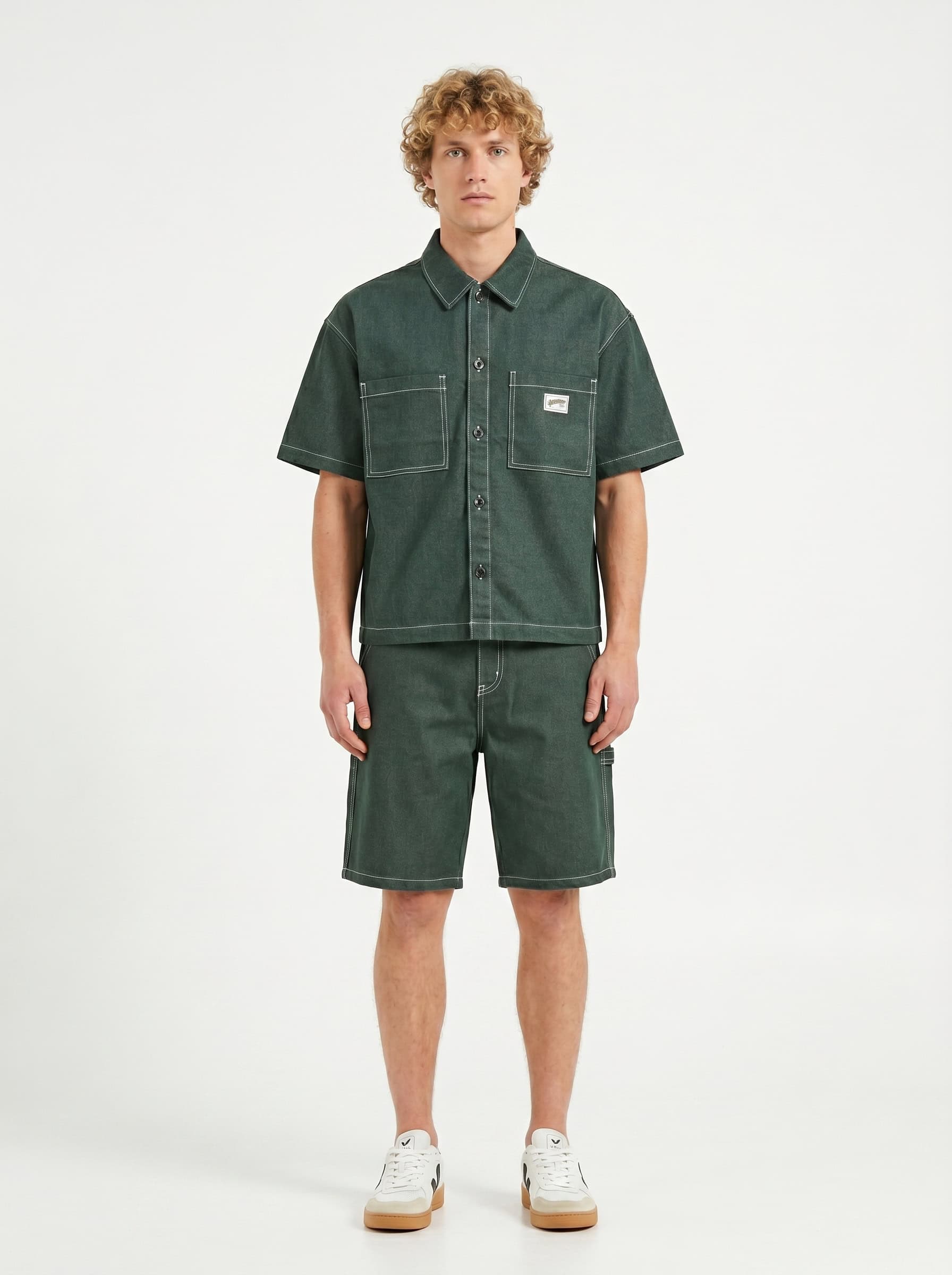 ONLY&SONS Camicia boxy fit da coordinato a M/M con tasconi frontali ZEALAND 22038342 Dark Green Denim