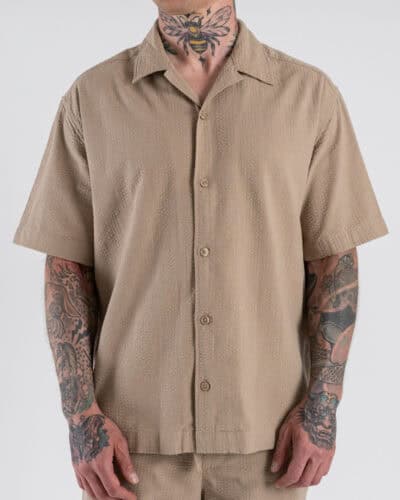 ONLY&SONS Camicia boxy fit da coordinato lavorata a M/M con collo bowling CRUZ 22038003 Crockery