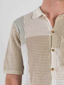 ONLY&SONS Camicia crochet boxy fit a mezza manica con taschino HOLLIS 22038031 Silver Lining (3)