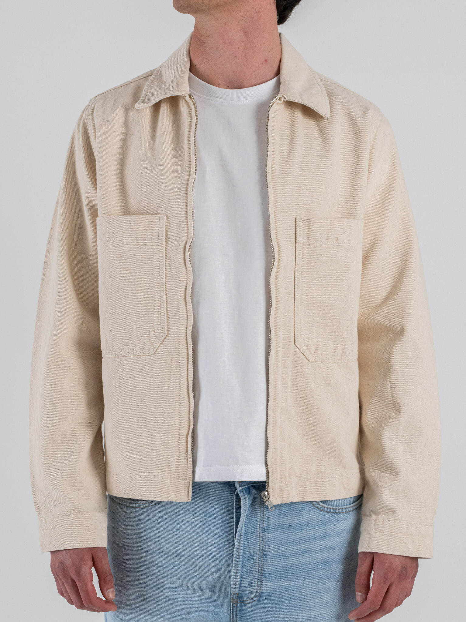 ONLY&SONS Giacchetta boxy over in cotone con tasconi e zip CASSEL 22035559 Ecru