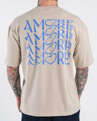 ONLY&SONS T-shirt boxy fit over con stampa fronte/retro amore CASPIAN 22038329 Silver Lining