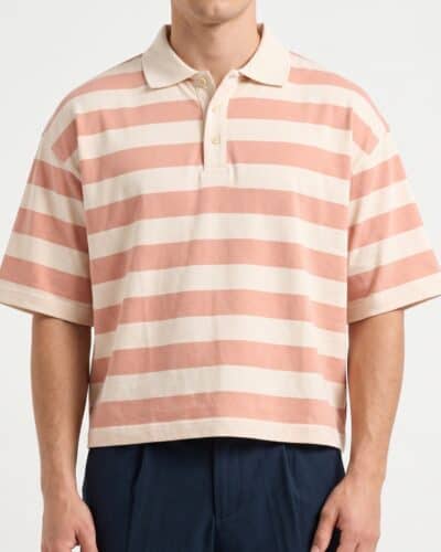Polo over a righe con M/M 2213 Rosa