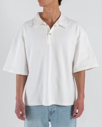 Polo over croppata M/M in cotone con colletto e bottoni HM Bianca