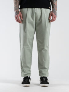 TELAMIRA Pantalone carrot fit in cotone con coulisse in vita e cordino GCP009 Verde Acqua (1)
