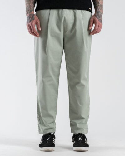 TELAMIRA Pantalone carrot fit in cotone con coulisse in vita e cordino GCP009 Verde Acqua