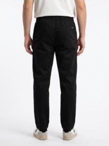 TELAMIRA Pantalone carrot fit in cotone con coulisse in vita e cordino TEL010 Nero (3)