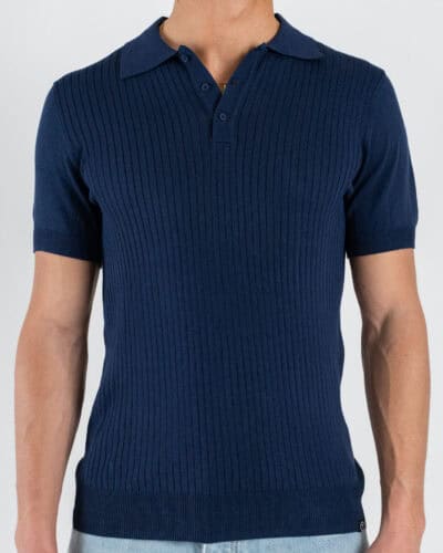 TELAMIRA Polo in maglia lavorata a M/M con bottoni MV011 Blu