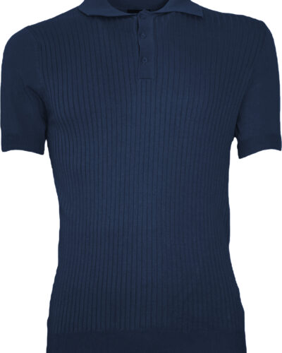 TELAMIRA Polo in maglia lavorata a M/M con bottoni MV011 Blu