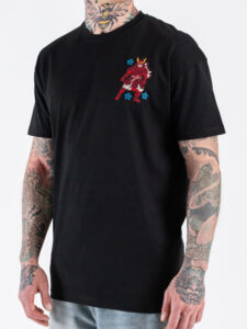 V2 T-shirt regular con stampa sul retro SAMURAI Nero (4)