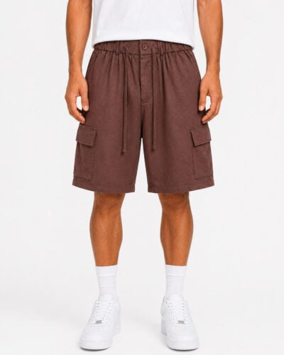 IMPERIAL Bermuda cargo in misto lino con tasconi e coulisse D89793XY14 Moro