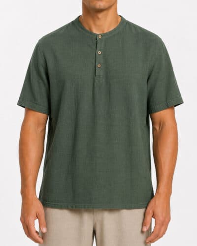 IMPERIAL T-shirt serafino in cotone con bottoni T84063P007 Army